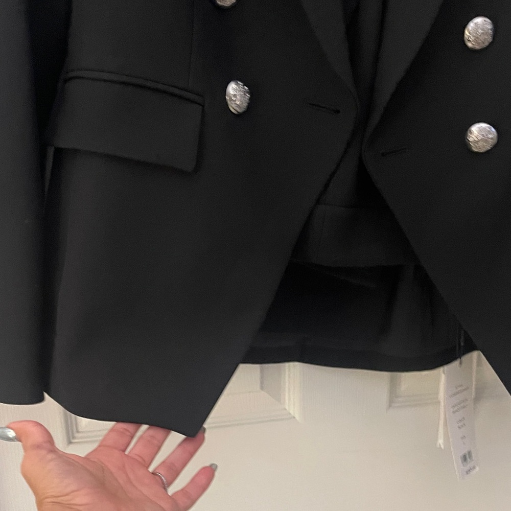 Veronica Beard Elegant Black Blazer with Shiny Silver Accents - Picture 9 of 14